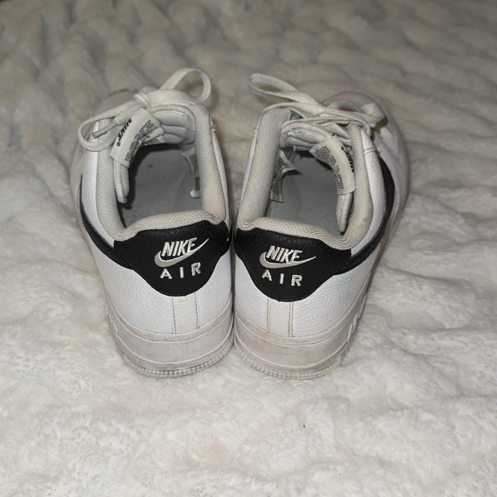 ❤️ NIKE Air Force 1, white with black swoop, size 10.5 men’s - Picture 4 of 10
